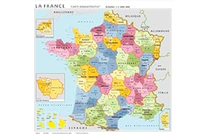 AGENDEPOINT Carta geografica murale Francia in lingua madre francese 100x140 bifacciale fisica e politica