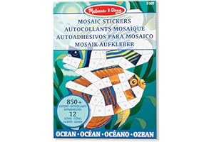 Melissa & Doug Blocs d'autocollants mosaïque - Sous la mer, 12 scènes colorées à compléter avec plus de 850 autocollants, Livres d'activités, Loisirs créatifs pour filles et garçons, 3+