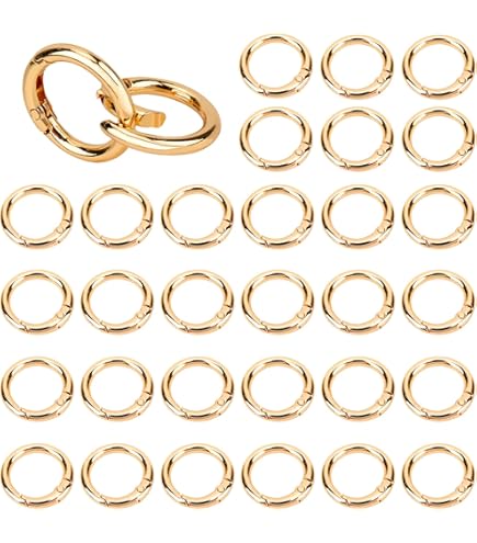 30 Moschettoni Rotondi 33mm - Lega Di Zinco Per Portachiavi, Zaini E Fai Da Te - Foto 2