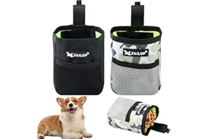 Shengxi 2 Piezas Bolsa Premios Perro Bolsa de Entrenamiento para Perros Multifuncional Bolsa para Premios para Mascotas con Clip Bolsillos de Entrenamiento de Animales para Uso al Aire Libre