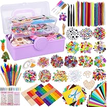 Kit Bricolage 3000 Pièces – Loisirs Créatifs Enfants 4-12 Ans – Pipe Cleaners, Pompons, Plumes, Perles – Activités Manuelles Éducatives