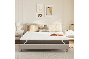 Sweetnight Topper Colchón de Espuma Viscoelástica en Gel 150x190 cm, Grosor de 5 cm, con Funda Extraíble y Lavable, Sobrecolchón de Memory Foam 150x190x5cm, con Correas Elásticas, Blanco