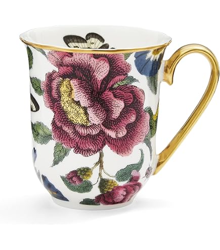 Spode 4 Assiettes à Gâteau En Céramique Creatures Of Curiosity 19cm - Motif Floral Et Léopard