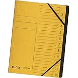 Original Falken Premium organisationsmapp. Tillverkad i Tyskland. Tillverkad av extra stark färgspån-kartong DIN A4 12 fack o