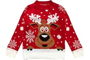 TMK Weihnachtspullover Elch Unisex für Damen Herren Jungen und Kinder warm weich (Artikelnummer 8088)