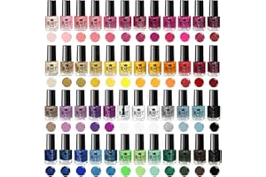 BEAUTY4BRITAIN Set di Smalti Completo “Envie de Colour” con 48 Colori Moderni + 2 Set di Adesivi per Nail Art + 2 Scatole di Presentazione (Set #A+#B Art)