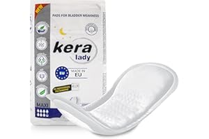 ‎KERA KERA® Inkontinenzeinlagen für Damen extra stark – MAXI saugstarke Hygieneeinlagen für Damen bei mittlerer bis starker Blasenschwäche – diskrete Inkontinenzeinlagen für die Nacht (3 x 16 Stück)