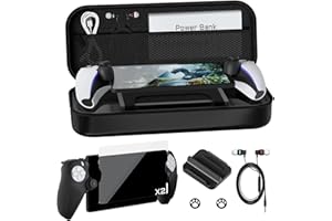 Hosanwell Carrying Case for Playstation Portal, 9-in-1 Protective Hard Shell Portable Case for PS Portal, Accessories Bundle for PS Portal with Silicone Grip Cover, Screen Protector, Joystick Caps