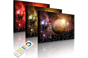 Lightbox-Multicolor | Leuchtbilder für die Wand | Planet Mars im Universum | 100x70 cm | Front Lighted