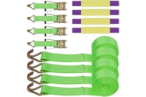 Sararoom 4x8000Kg Heavy Duty Ratchet Straps, 4M x 5CM Ratchet Tie Down Straps with Hooks, Adjustable Tensioning Belts Lashing Straps,Ratchet Lashing Straps for Motorcycle, Trucks, Trailer, Cargo