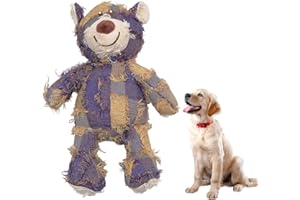 Mritrit Zabawka dla psa, pluszowy miś dla psów, wydaje dźwięki Kong Teddy dla zwierząt domowych, zabawka do żucia, szczeniak, średnie i duże psy (24 cm, fioletowy miś)