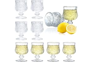 SOOPIISO Hay 8 juegos de copa de vino, 50 ml/1.75 onzas, y la cena de fiesta y la cristalería para beber se usan para Whiteland, copas de vino cordiales, copa de whisky/lobby vaso de vino/copa de vino Xueli