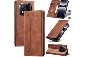 Jasonyu Funda para Xiaomi Redmi Note 14 Pro/Pro+ 5G/Poco X7,Cuero PU Carcasa,Tipo Libro Flip Case con Tarjetas y Cartera,Soporte Plegable,Cierre magnético,Capa (Marrón)