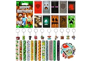 GXHONG Videogiochi Regali Bambini, Game Bomboniera Compleanno, Borsa Compleanno, Portachiavi, Braccialetti, Adesivi, Taccuino, Kit Giochi Feste a Tema, Forniture per Ragazzi Festa di Compleanno
