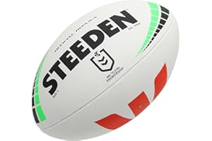 Steeden NRL Telstra Premiership 2023 Match Replica Rugby League Ball White Sz 5