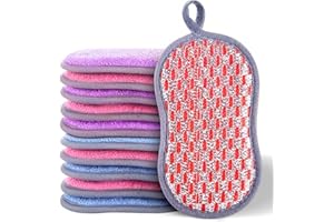 Mis.Moon 10 Stück Schwamm Küche Mikrofaser, Küchenschwamm, Putzschwämme Doppelseitenschwämme, Reinigungsschwamm Geschirrschwamm für Reinigung bei Hartnäckigem Schmutz