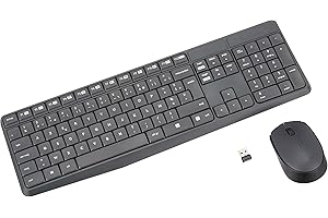 Logitech MK235 Combo Tastiera e Mouse Wireless per Windows, Layout ‎Francese AZERTY - Grigio
