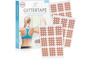 ‎HEALTH PRESS Health Press Gittertape Cross Tape – Größe Typ A 180 Stück – Gitterpflaster zur Akupressur – Akupunkturpflaster mit ausführlicher E-Book Anleitung zum Download – Akupressur Pflaster