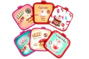 YUNA Presine in Cotone Grandi per pasticciere da Forno Set Presina Resistente al Calore Presine in Cotone Quadrato per Cucina 6 pezzi (Red - Pasticciere)