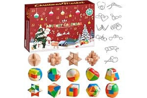 BBLTIFF Calendario de Adviento 2025, Puzzle Calendario de Adviento con 24 Rompecabezas en 3D de Madera, Metal y de Plastico, Navidad Cuenta Atrás Calendarios para Niños y Adulto