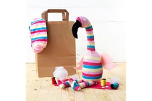SOCK CREATURES Sock Flamingo Craft Kit | Sewing kit | Craft kit for kids | Craft kits for adults | Flamingo Gifts