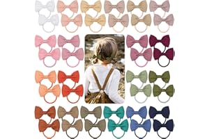 JOYOYO 40 Pcs Toddler Girls Hair Ties and Bows Hair Bobbles - Bow Hair Bands 2.75 Inch Hair Bows Natural Colors