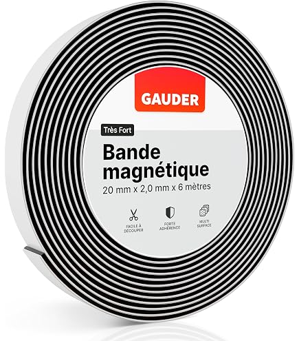Bande Magnétique Flexible Auto-Adhésive Magflex 50mm X 1m - Polarité B, Forte Adhérence Sur Métal