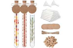ABOVE ZERO 40 Stück Reagenzgläser Transparent Reagenzgläser (150x16mm)20ml Reagenzgläser mit Korken, 40 Etikette, 2 Trichter, 10m Hanfseil, für Hochzeiten, Blumen, Badesalzbonbons, Labortisch, Hauptdekoration