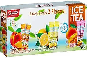 ‎CASTELLO SINCE 1907 Castello since 1907 Mrożona Herbata (Ice Tea - Iced Tea) Rozpuszczalna Zero w Saszetkach | 36 Sztuk | 3 Smaki | Zero Kalorii, Bez Cukru, Bez Aspartamu