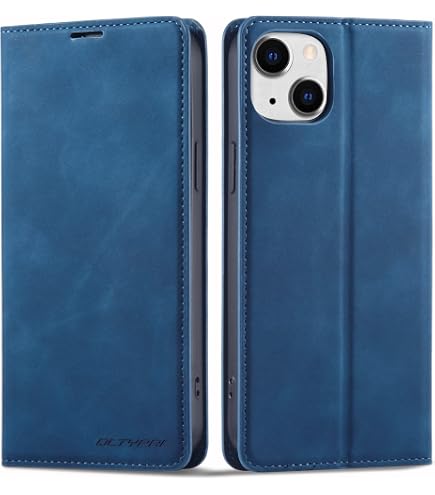 QLTYPRI Custodia In Pelle Sottile Per IPhone 13 Con Porta Carte E Chiusura Magnetica - Rosso Vino