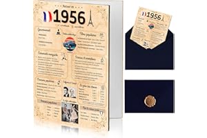 NALKEEZ® Carte Anniversaire 70 Ans, Idée Cadeau Homme, Femme, Couple, Original. Cadeau Humour Fête D’anniversaire. Enveloppe Et Sceau De Cire Inclus.Retour En 1956