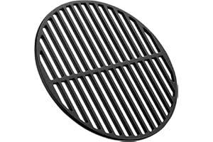 Wiltec Gusseisen Grillrost rund Ø 34,5 cm, Grillgitter für Holzkohlegrill & Gasgrill, Gussgrillrost für BBQ, Grilleinsatz matt emailliert