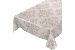 ANRO Obrus ceratowy, zmywalny, beżowy, wzór pnączy, barokowy, arabeski, 100 x 140 cm, świeżość