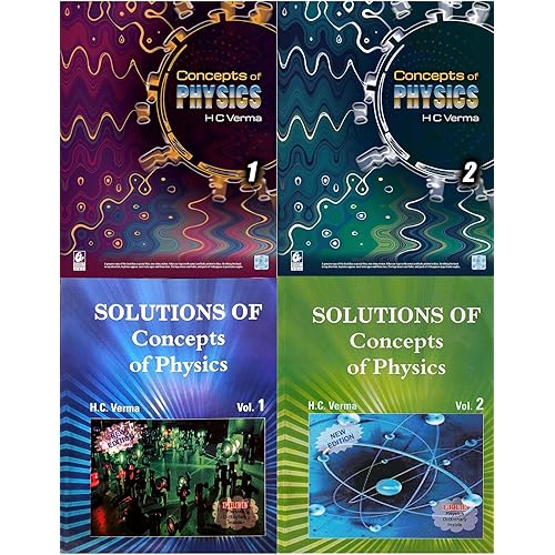 Concept of Physics by H.C Verma Part - I & II with Solutions of both the Volumes - Set of 4 Books - Examination - 2025-26