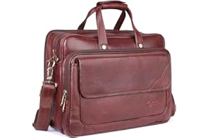 Gaja Leather Laptop bag for men | Messenger bag | 15.6 Inches Leather Briefcase | Business Satchel | Computer bag | Shoulder bag | Work | office | School | College | Travel | Man Bag | Document Holder