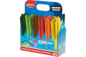 Maped - Crayons de Couleur School'Peps Infinity - 100% Mine, 100% Utilisable - Zéro Déchet - Sans Taillage - Dure Très Longtemps - Forme Triangulaire Ergonomique - School Pack de 72 Crayons 861605