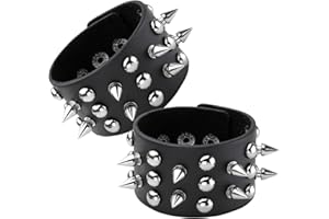 Eigso Bracciale Punk Spike Per Uomini E Donne Rock Punk Bracciale A Fascia Larga Da Motociclista