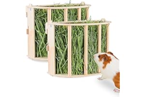 BeBeJoJo Râtelier À Foin en Bois, Mangeoire pour Lapin Cochon D’Inde Chinchilla Et Petits Animaux