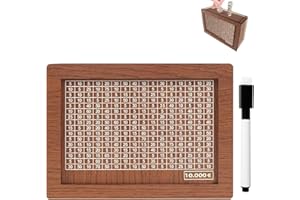 HSLXBY Drewniana skarbonka, skarbonka z numerami, skarbonka wielokrotnego użytku, dzieci i dorośli pomogły rozwinąć skarbonkę z licznikami (10000 USD)