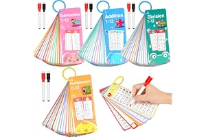 AOOHA Multiplikationstabellsblad för barn, 60 st matematikflashkort med raderbar penna och ögla, multiplikationstabellskort pedagogiskt material för barn från 3 år