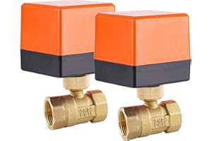 SWAWIS 2 Vías Zona Válvula de bola de motor DN20 G3/4 pulgadas AC 230 V Válvula eléctrica de motor, válvula de latón, válvula de bola de dos vías para control de flujo, 2 unidades
