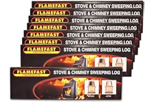 Flamefast Stove & Chimney Sweeping Log Helps to Remove Creosote, Soot and Tar Deposits (8 x Logs)