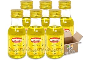 Flavouring Essence For 28ml | Pack Of 3 - Pack Of 6 - Pack Of 12 | For Cakes, Cookies, Boiled Sweets, Creams Grocery King (Pineapple Essence 28ml - Pack Of 6)
