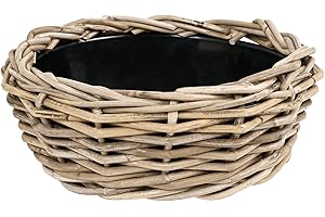 Ivyline wdblpgry44 Dry Pot Geflecht Schale Übertopf, 15 cm, grau