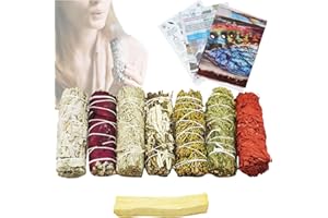 SAMAYZEN - Kit Salvia bianca per Bruciare, Yerba Santa, Salvia Blu, Salvia con Rose, Legato Juniper, Cedro, Sangue di Drago e Palo Sacro Santo