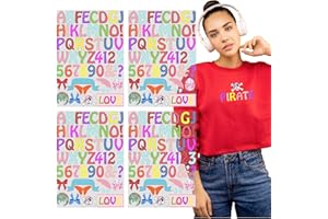 YIOOTOP 1.5 Inch Iron On Heat Transfer Letters and Numbers Alphabets Fabric Vinyl DIY for Sport Jerseys T Shirts Clothes Slogan Printing Crafts Decoration (4 Sheets per Set) (Color 3)