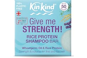 KinKind Rice Water Shampoo Bar for Hair Growth. Give Me STRENGTH! Shampoo Bars for hair UK made. Solid Shampoo Bar with Rice Protein & Rosemary for Thickening Menopause, Thinning, Fine & Flat Hair