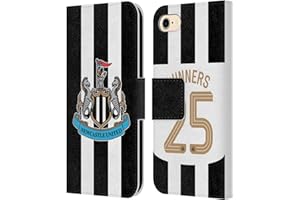 Head Case Designs Officially Licensed Newcastle United Football Club Home Kit 2025 Cup Winners Leather Wallet Case Compatible With Apple iPhone 7/8 / SE 2020 & 2022