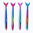 Toyseum 12 x Mermaid Fin Pens, Pretty Party Bag Fillers for Girls Party Bags, Mermaid Toys Gifts and Stationary Pen Sets for Girls, Set of 12 (4 Unique Colours)
