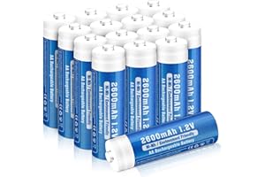 KLGFI Akku AA 16 Stück, 2600mAh AA Akkus Wiederaufladbar, NI-MH Aufladbare Batterien AA, Hohe Kapazität 1.2V Battery, Geringe Selbstentladung Haushaltsbatterien (Blau)